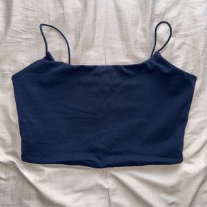 Garage Navy Spaghetti-Strap Crop Cami